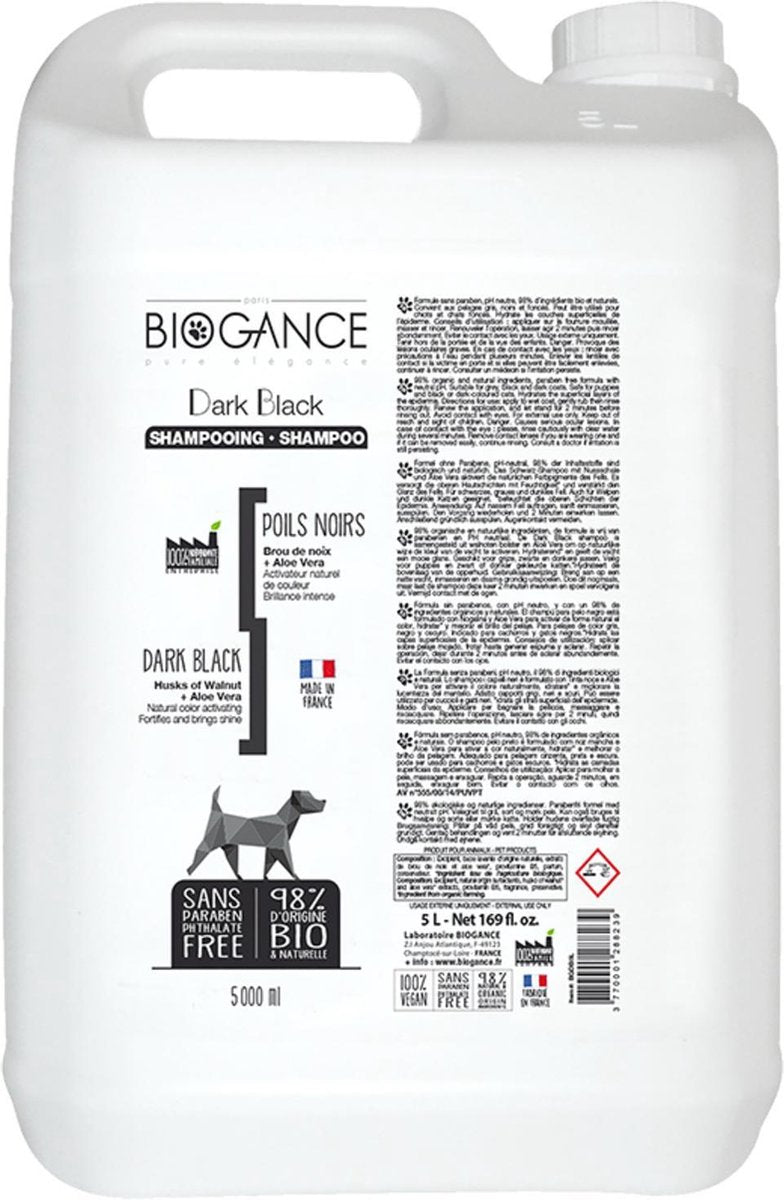 Biogance hond zwarte vacht shampoo 5L