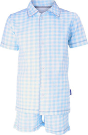 Claesen's pyjama shortje Blue Checks maat 128-134