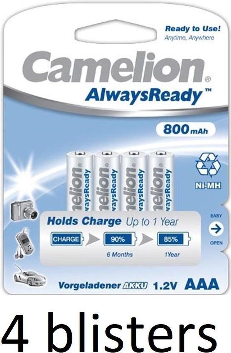 16 stuks Camelion oplaadbaar AAA 1.2V-800Mah