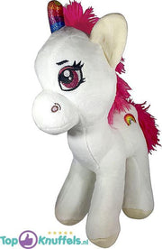 Rainbow Unicorn Pluche Knuffel (Wit) 30 cm | Regenboog Eenhoorn Peluche Plush Toy | Speelgoed Knuffeldier Knuffelpop voor kinderen | Extra zacht en lief knuffeltje