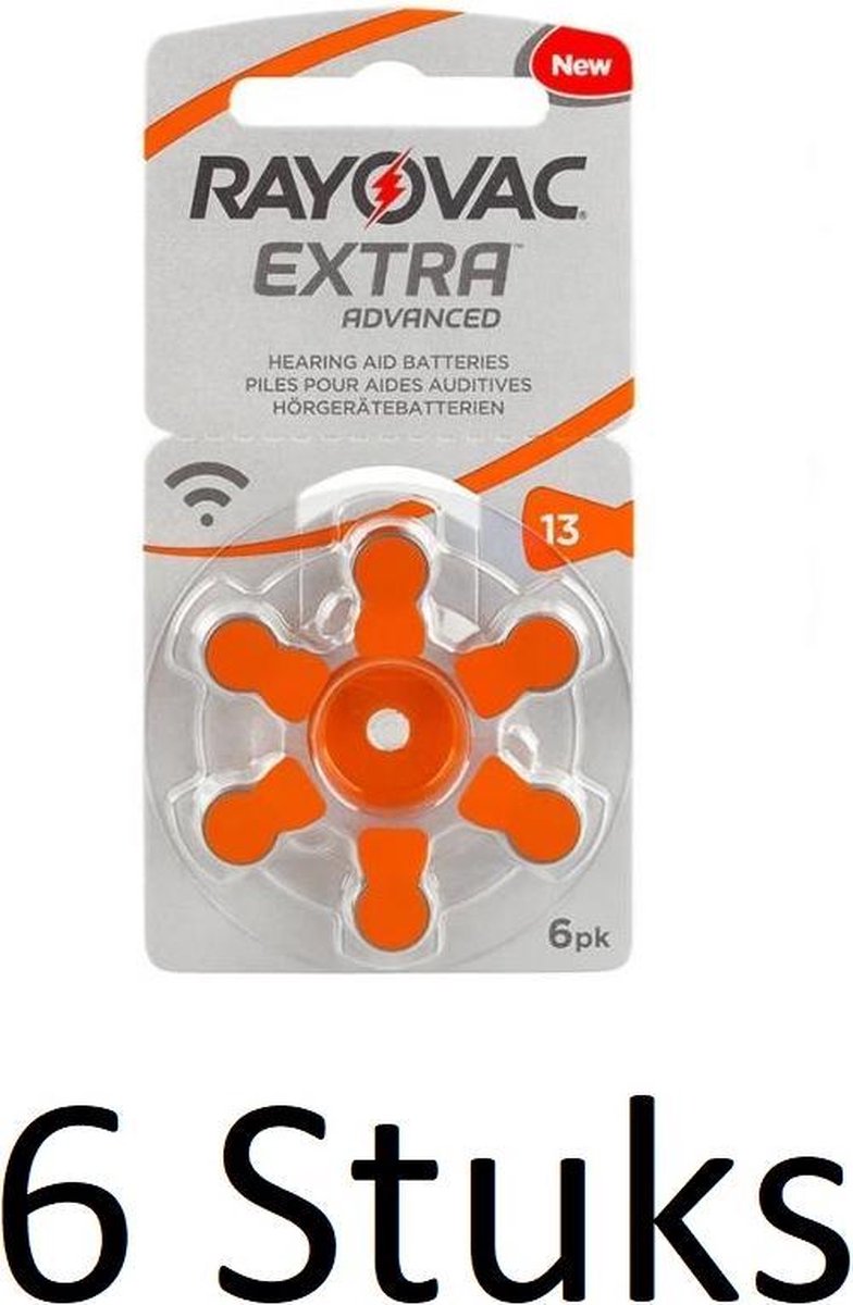 36 Stuks (6 Blisters a 6 st) Rayovac Extra Advanced -13 - oranje blister