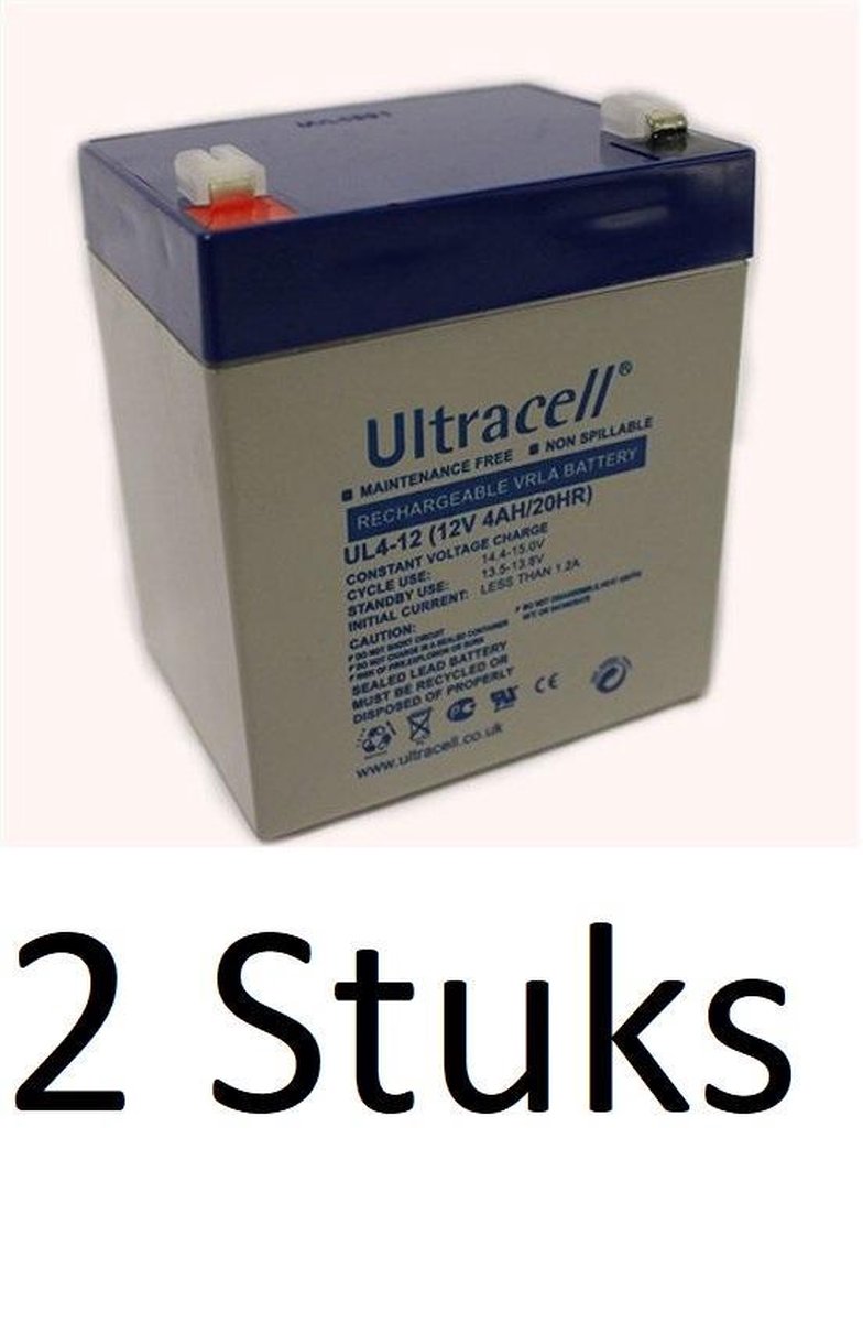 2 Stuks Ultracell Loodaccu UL 12v 4000mah