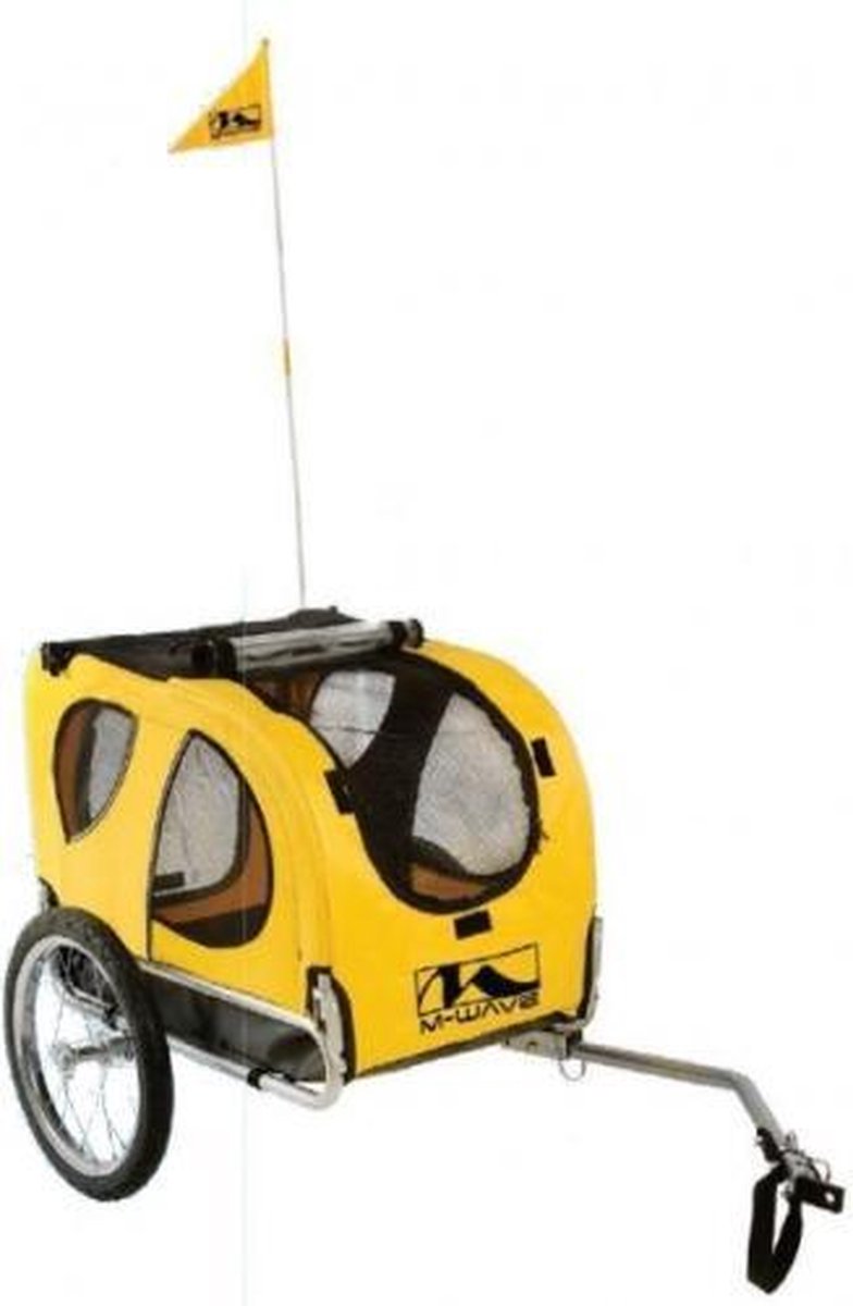 M-wave Fietsaanhanger Hond - Fietskar - Unisex - Geel - 16 Inch