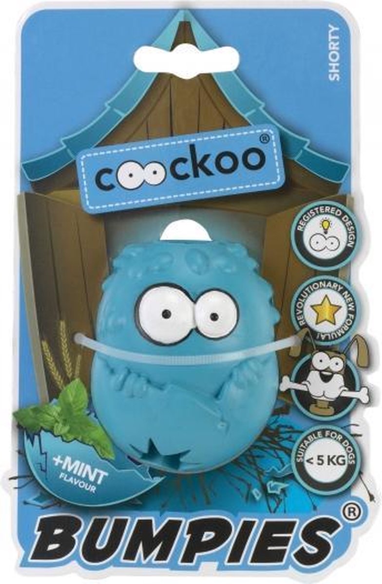 Bumpies shorty mint caribbean Blauw rubber hondenspeeltje maat s < 9kg