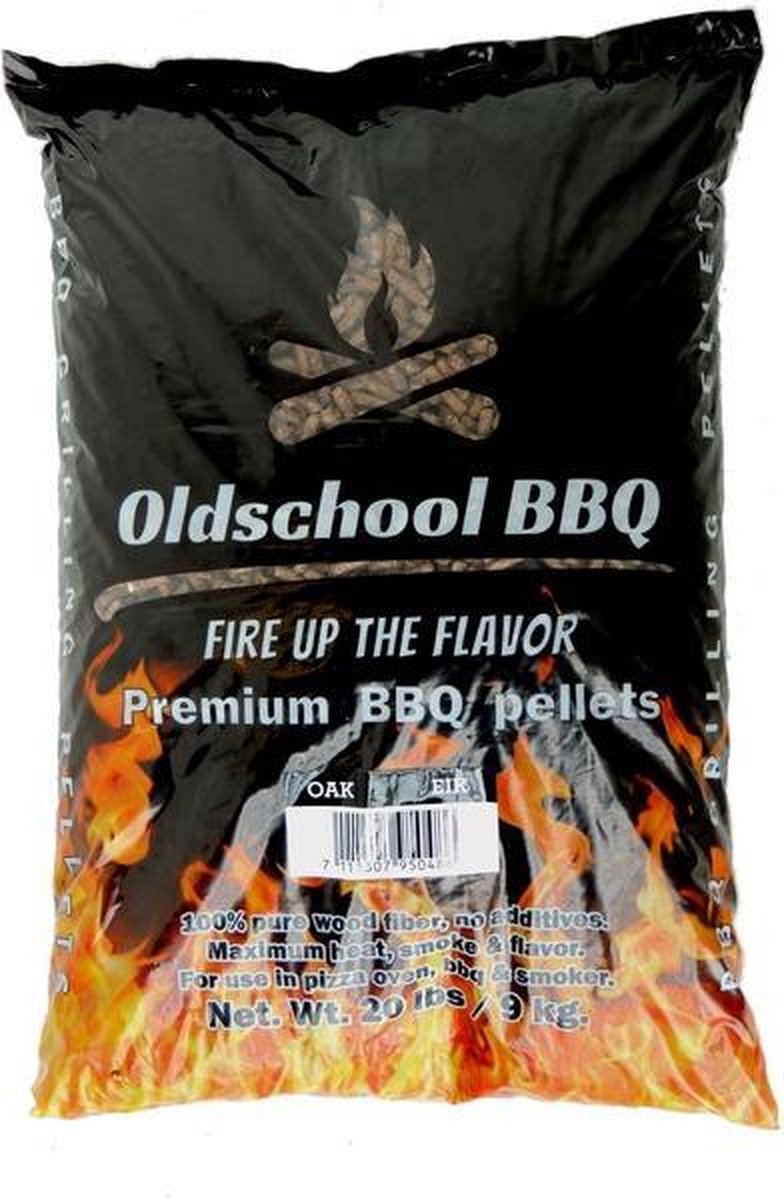OldschoolBBQ Premium Barbecue pellets Oak - Eiken 9 kg voor pellet BBQ