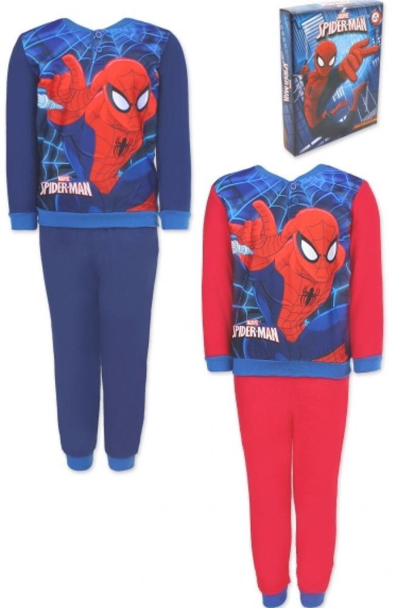 Spiderman Kinder Pyjama Geschenkset Polar Fleece 98 Rood - 1 Stuk