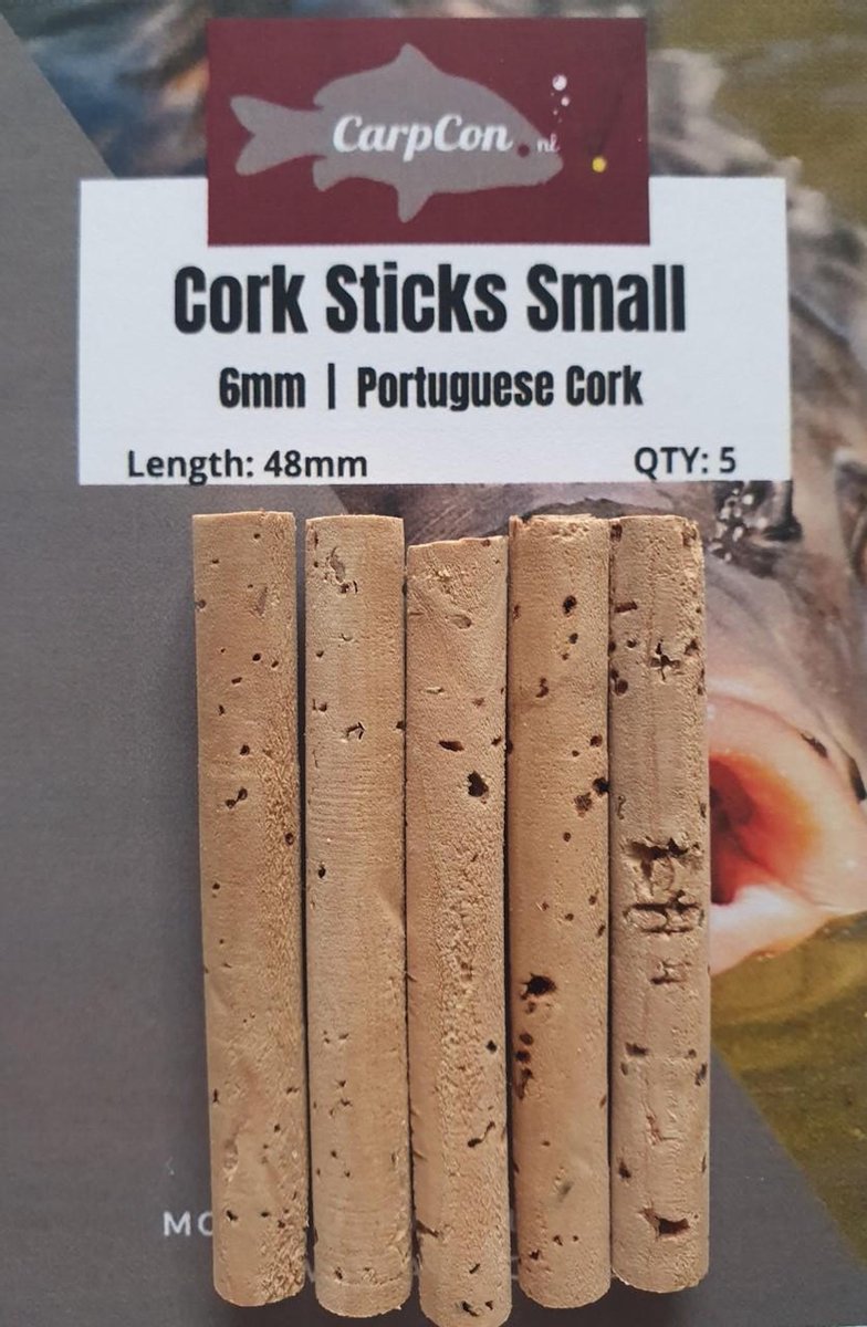 Cork Sticks 'Small' - 6mm - 5 stuks - Portugese Kurk Sticks voor Uitbalanceren van Pop-Up