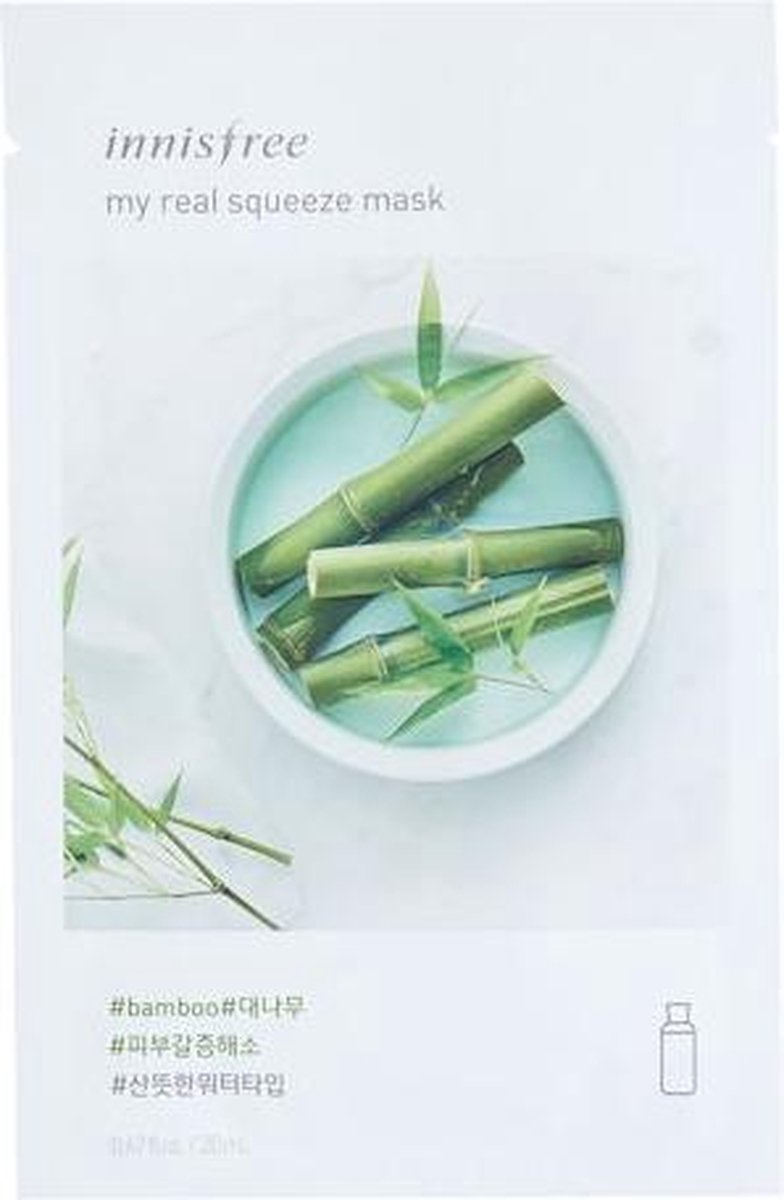 5x My Real Squeeze Mask Bamboo - Sheet Mask - Koreaanse skin care van Innisfree (5 pack)