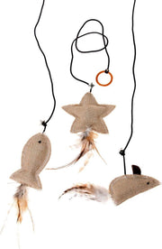 Cat toy twinies with feathers