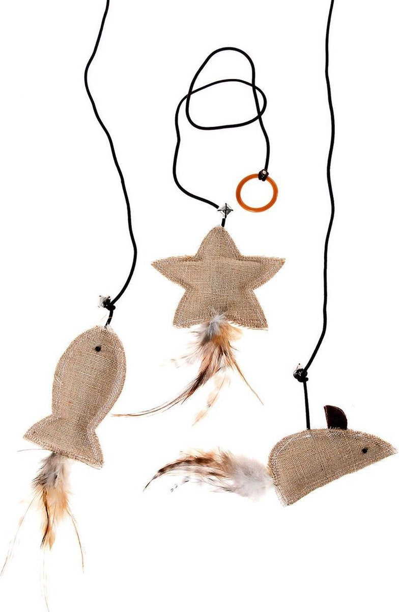 Cat toy twinies with feathers