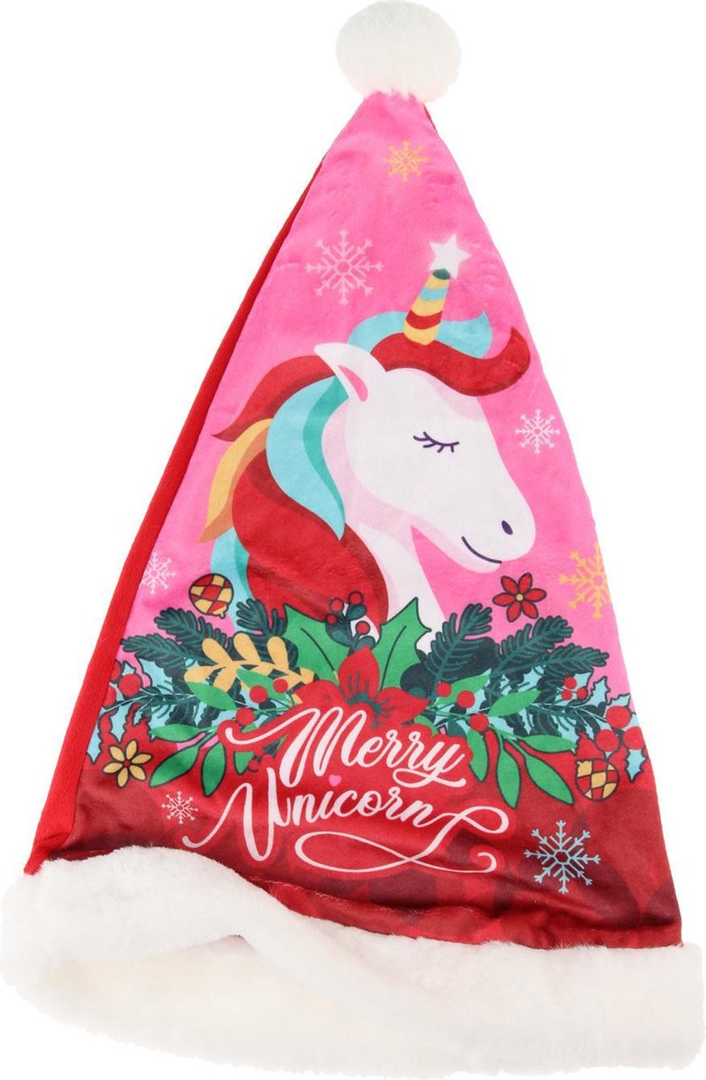 Arditex Kerstmuts Unicorn 43 X 32 Cm Polyester Roze