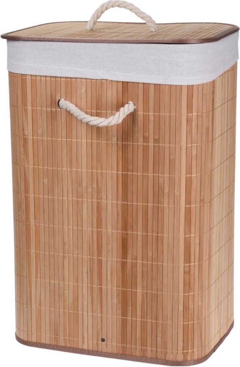 Orange85 Wasmand - Wasmand Bamboe - Wassorteerder - Wasmanden met Deksel - houtkleurig - Wonen