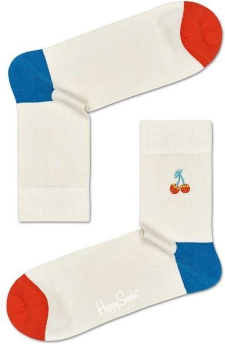 Happy Socks Cherry Embroidery Half Crew Socks