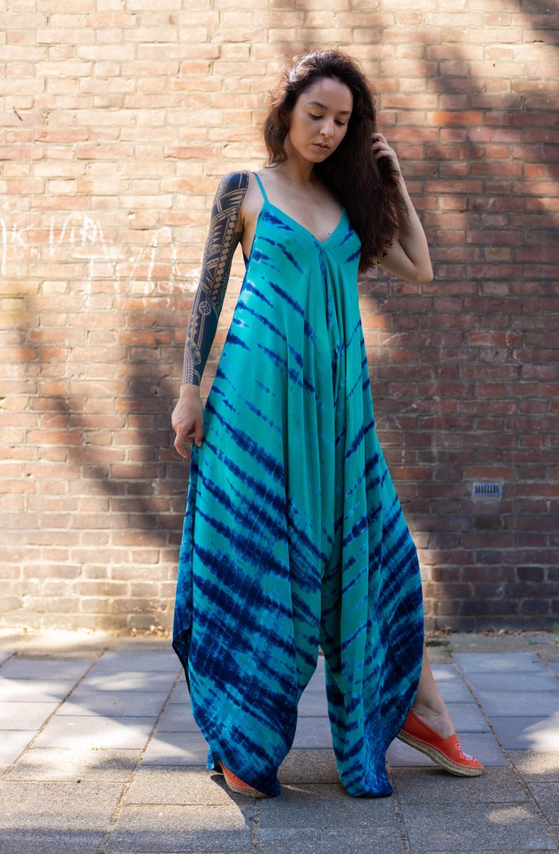 Sankalpa Maxi jurk dames - Ibiza Style - lange jurk - Green Velvett jumpsuit - Bohemian jurk - One size maat S/M/L