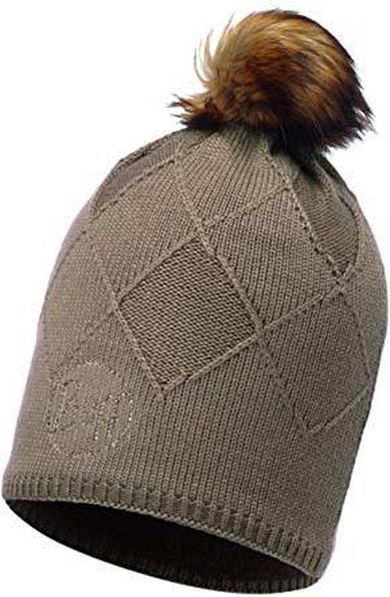 Buff Knitted Polar Had Stella Taula brown taupe shic