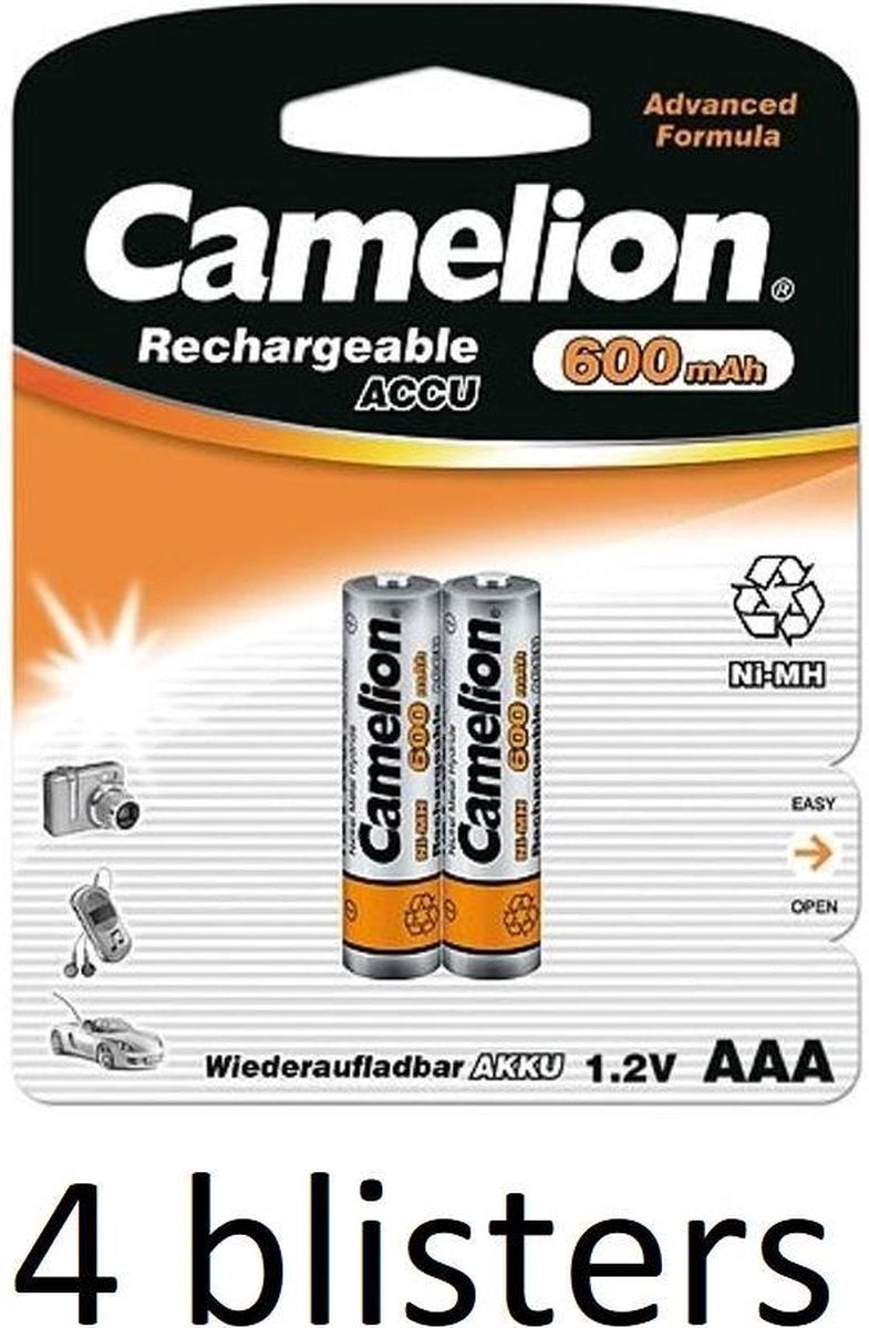 Camelion AAA oplaadbare batterij 600 mah - 8 stuks