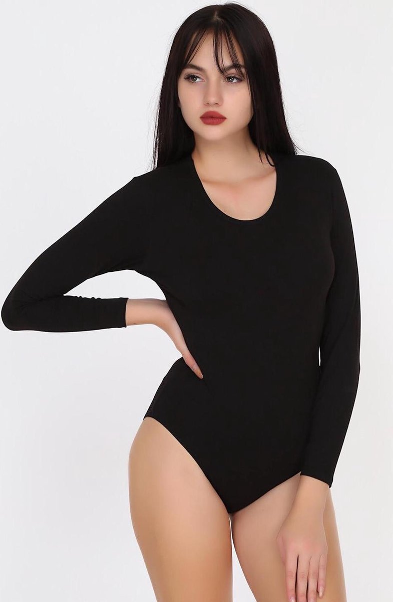Hoogwaardige Dames Body / Bodysuit | Stretch | 100% Kwalitatief | Zwart - S