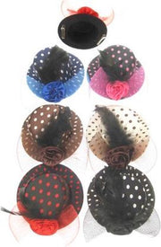 minihoedje met stippen - haarclip - per stuk
