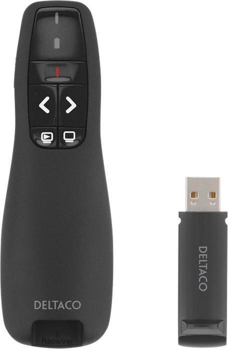 Deltaco WP-001 Draadloze presenter RF met laserpointer Zwart