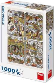 Dino puzzel Josef Lada Year's Seasons 1000 stukjes