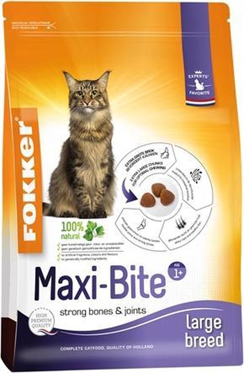 Fokker kat maxi bite large breed - 10 kg - 1 stuks