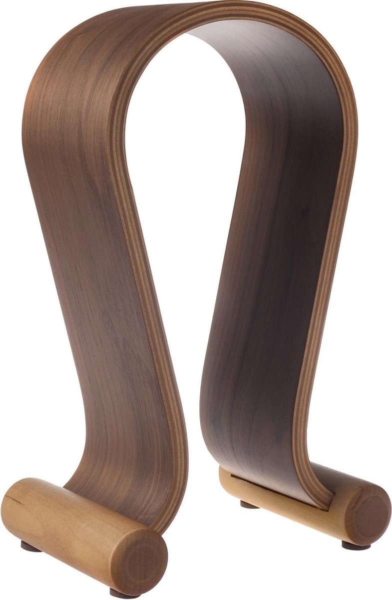 Houten Koptelefoonhouder Maclean MC-815O Hoofdtelefoonstandaard walnoot