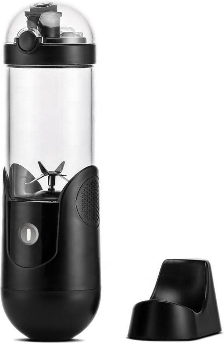 Portable Blender Premium - Zwart - Met Gratis Beschermhoes - Draadloos & Draagbaar - Mix & Go - Smoothies & Shakes Zwart - Italiaans Design - Idailyfit