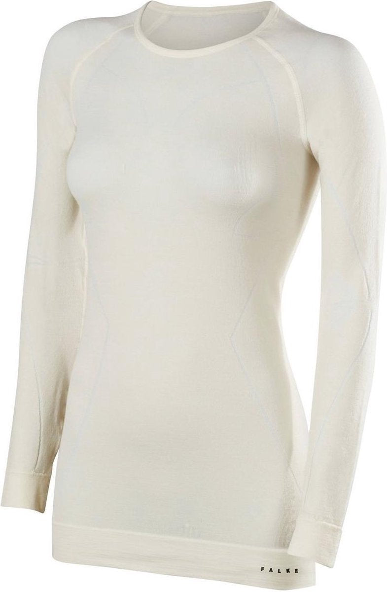 FALKE Wool Tech LS Shirt Comfort Dames 33211 - Ivoor 2041 offwhite Dames - M