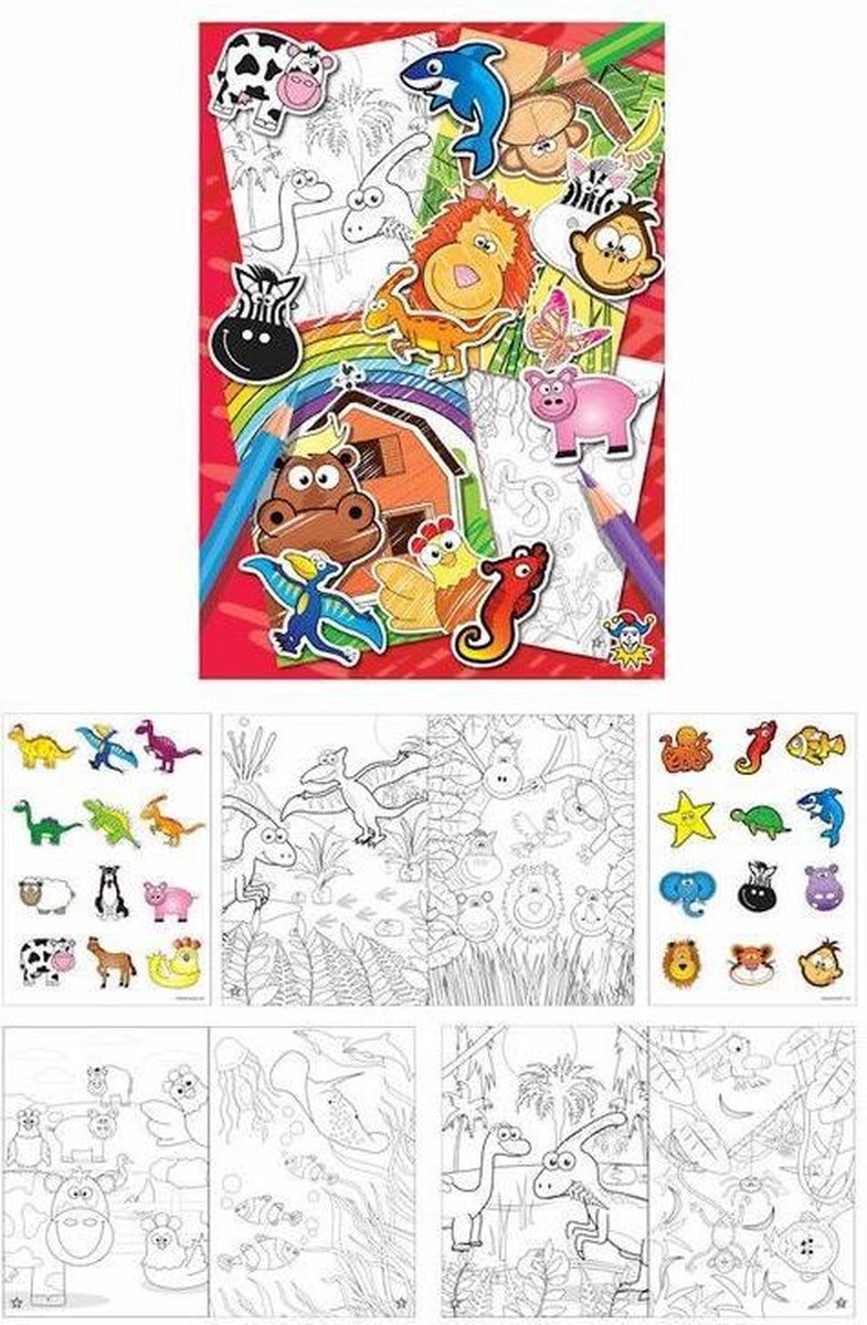 12x Kleine kleurboekjes met stickers - Uitdeelcadeau - Traktatie