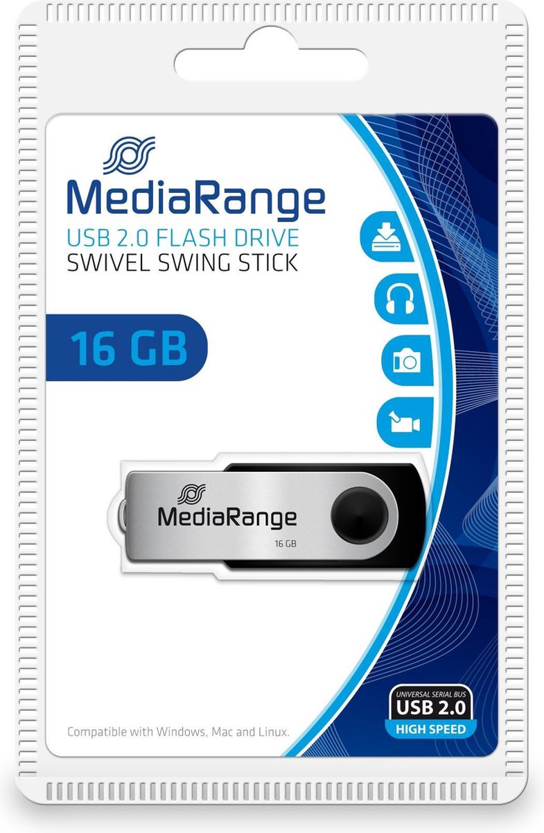 MediaRange Flexi Blister  - USB-stick - 16 GB