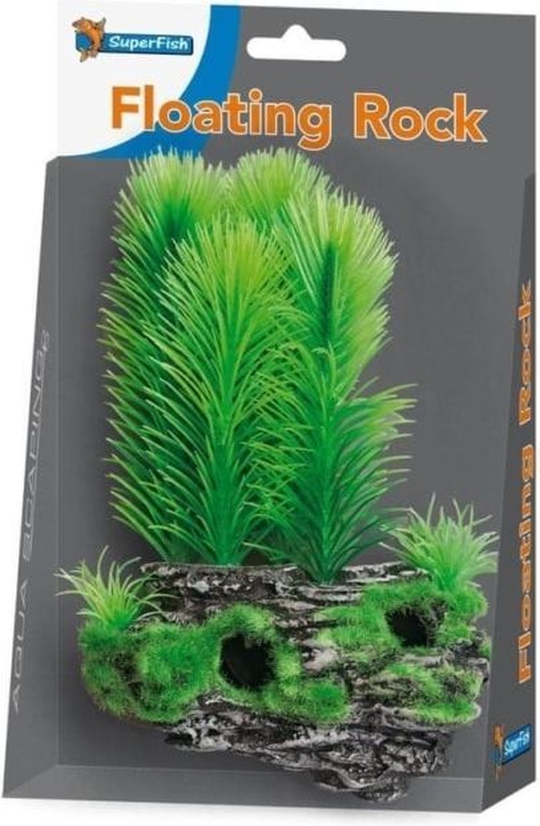 De SuperFish Floating Rock plaatst u met behulp van de zuignap aan uw aquariumwand.