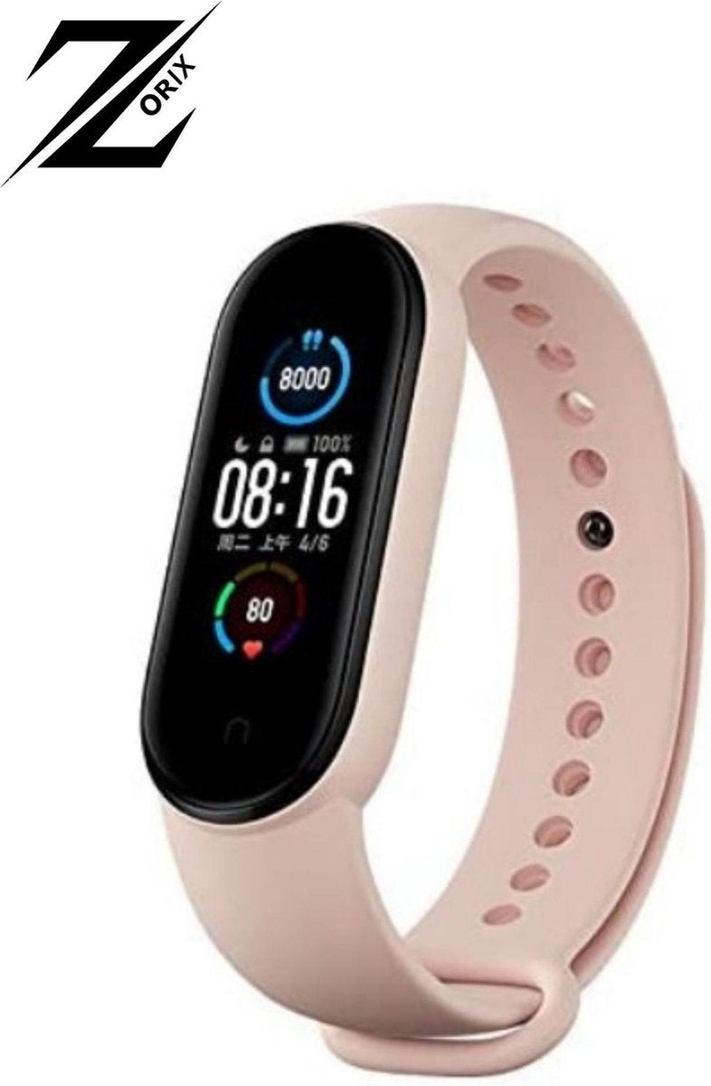 ZORIX®- M5 Stappenteller -Smartwatch- Activity Tracker - Bloeddrukmeter - Hartslagmeter - Horloge - Roze