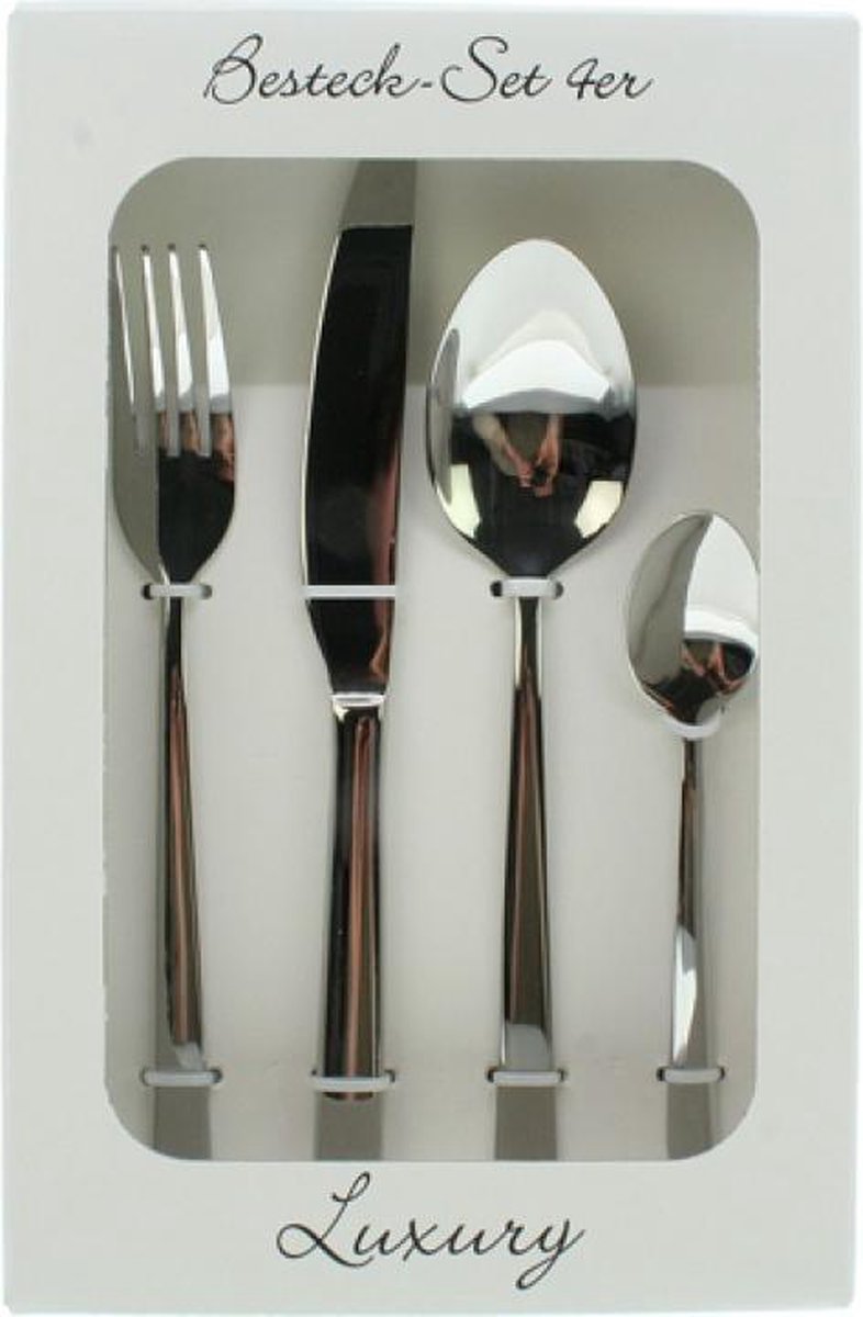 BS - Luxe Bestek Set 4 Delig - Zilver Kleurig - Luxe Bestekset