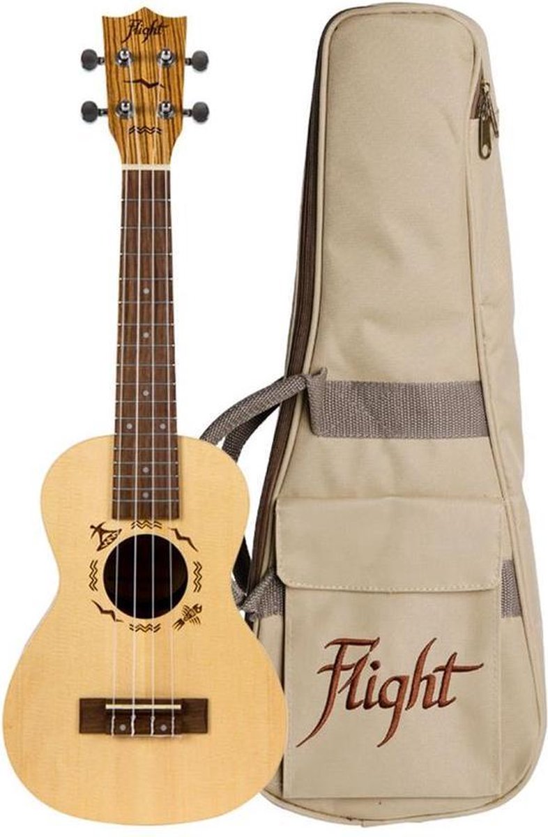 DUC525 Concert Solid Top Ukulele - Zebrano B&S