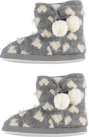 Pantoffels dames - Sloffen - Pantoffels - Sloffen dames - Hoog - Patroon - Hartjes - Grijs - Maat 39/40