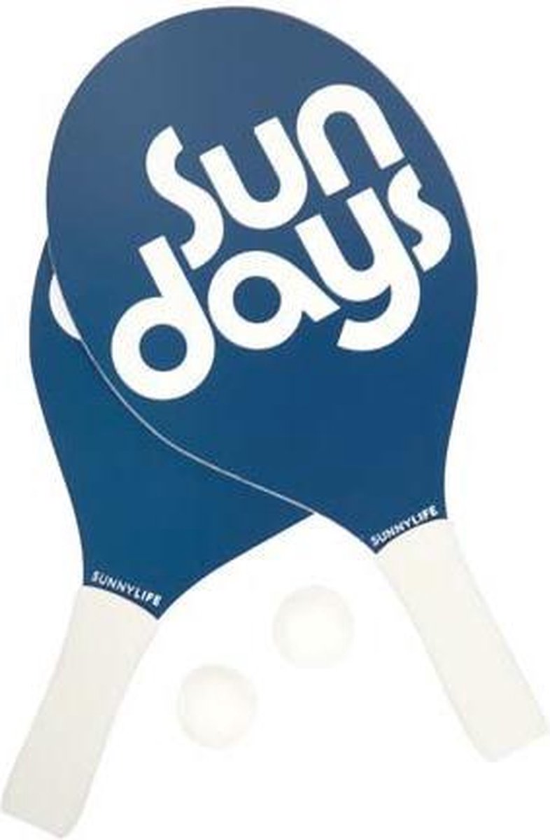 Sunnylife Strandtennisset Outdoor Games 39 X 20 Cm Blauw/wit