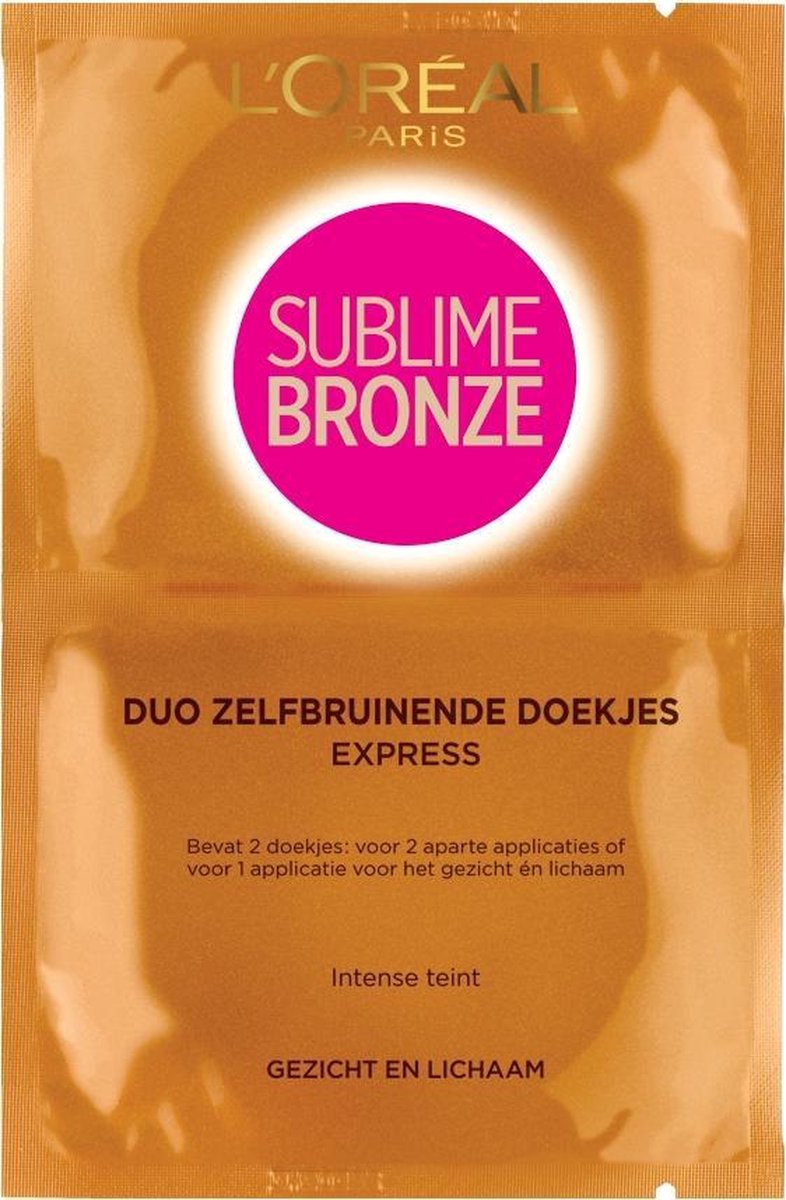 L’Oréal Paris Sublime Bronze Duo Zelfbruinende Doekjes - lichaam en gezichtsbruiner - Zelfbruiner