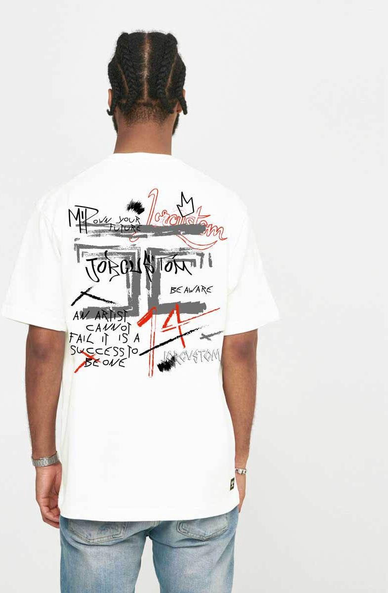 JORCUSTOM Artist Loose Fit T-Shirt - Wit - Volwassenen - Maat XL