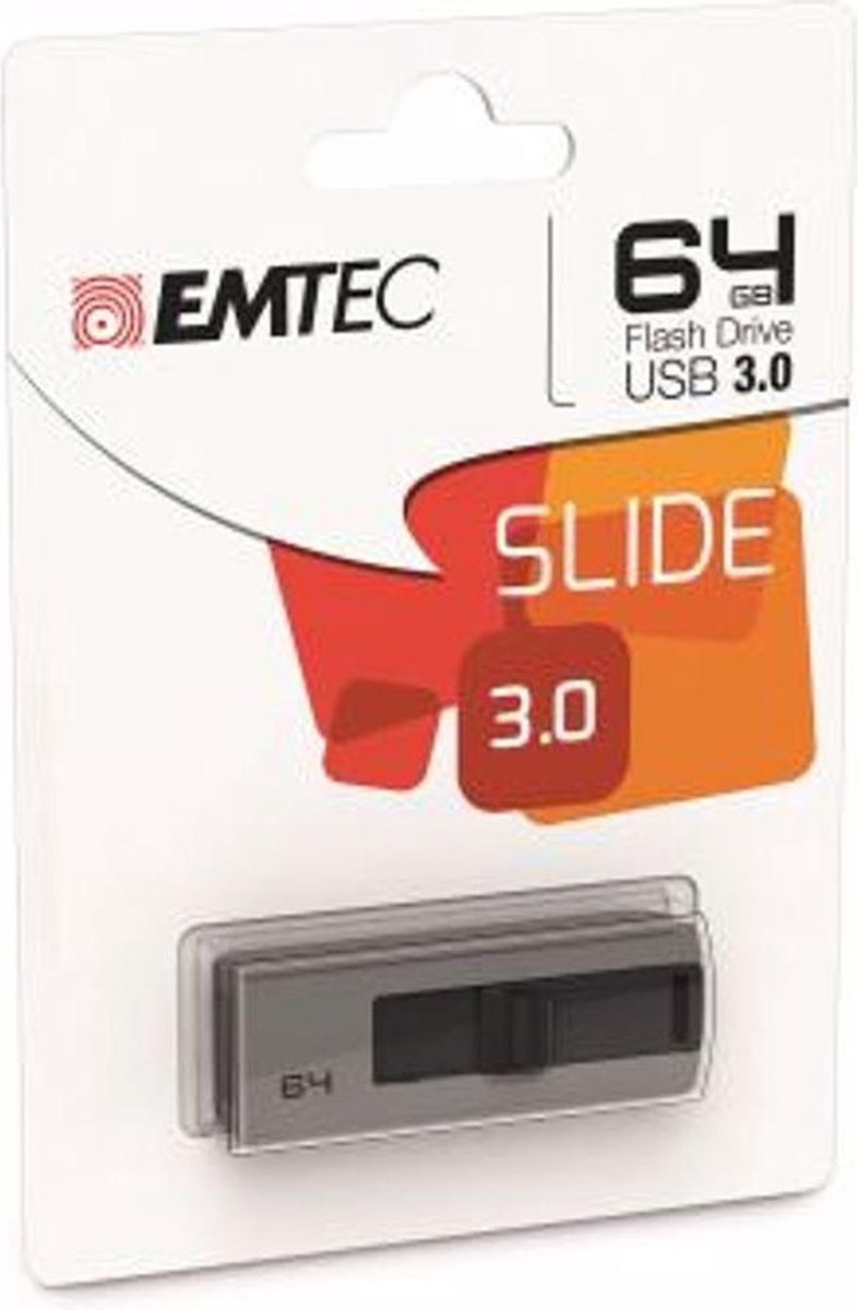 Emtec B250 Slide USB flash drive 64 GB USB Type-A 3.2 Gen 1 (3.1 Gen 1) Grijs