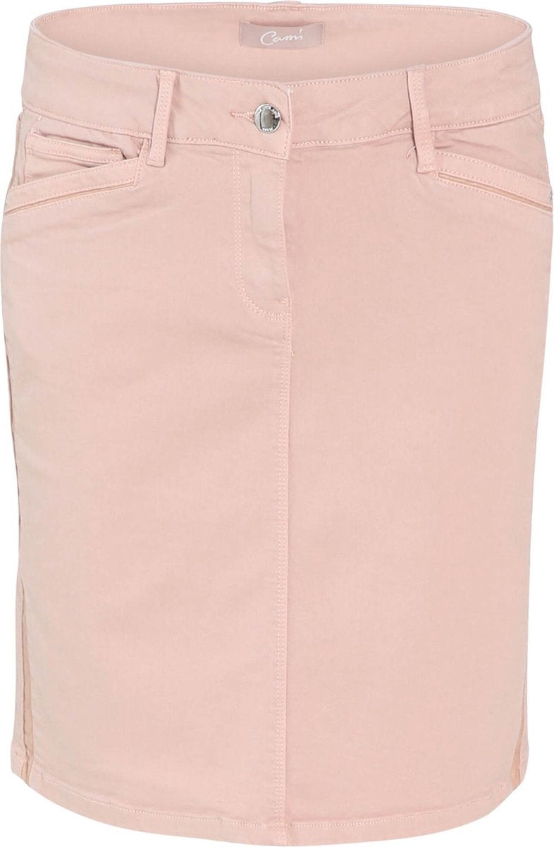 Cassis korte rok met kunstlederen strepen - Maat 3XL
