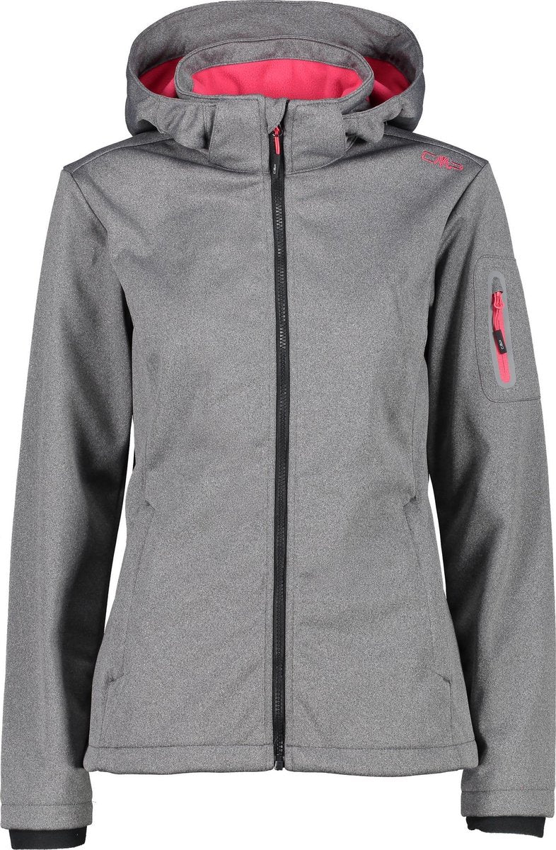 Cmp Softshelljas Zip Hood Dames Polyester Grijs/roze Maat 40