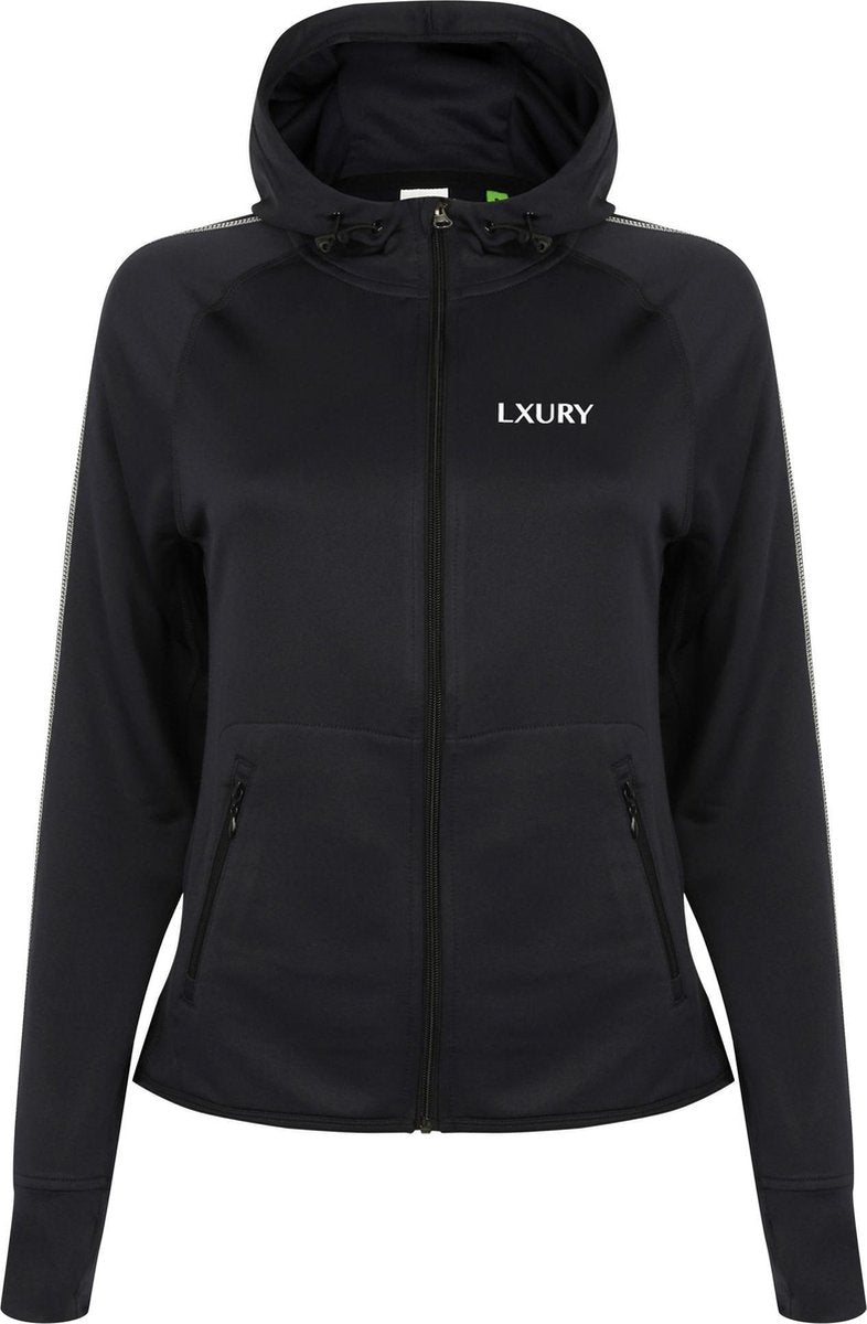 LXURY Full Zip Sportvest Maat XS Navy Blauw - Dames - Polyester - Reflecterend - Duimgaten - Jogging Sweater - Sport Jacket - Trainingsvest - Sportkleding - Dames Kleding