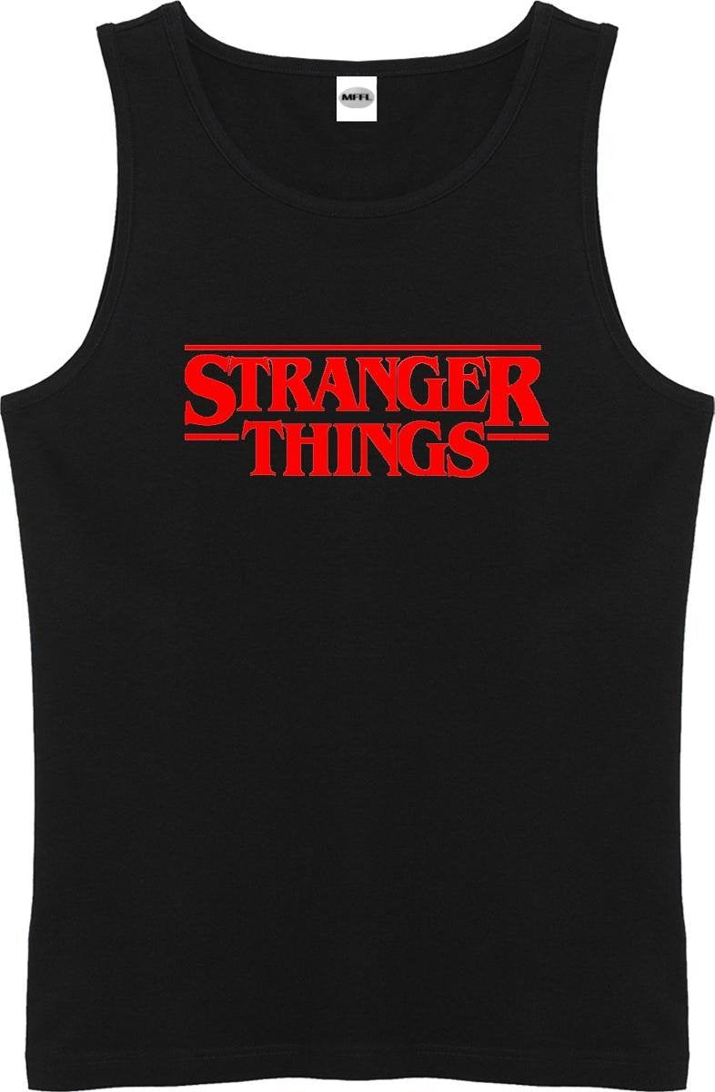 Zwarte Tanktop sportshirt Size XXL met Rood logo "Stranger Things"