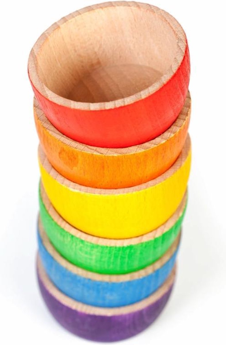 Grapat Houten Speelgoed 6 x Bakjes (6 kleuren)