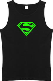 Zwarte Tanktop sportshirt Size L met Groen logo “ Superman”