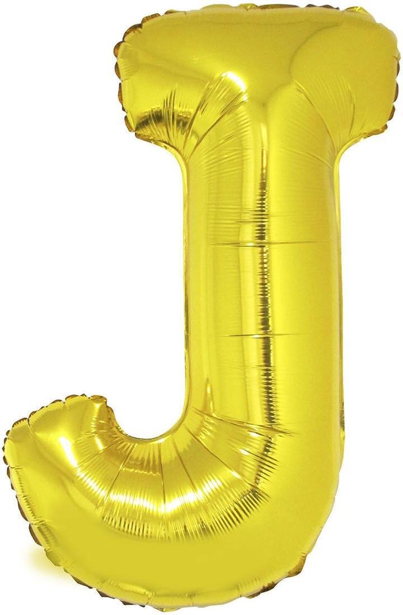 Grote folie ballon letter J Goud
