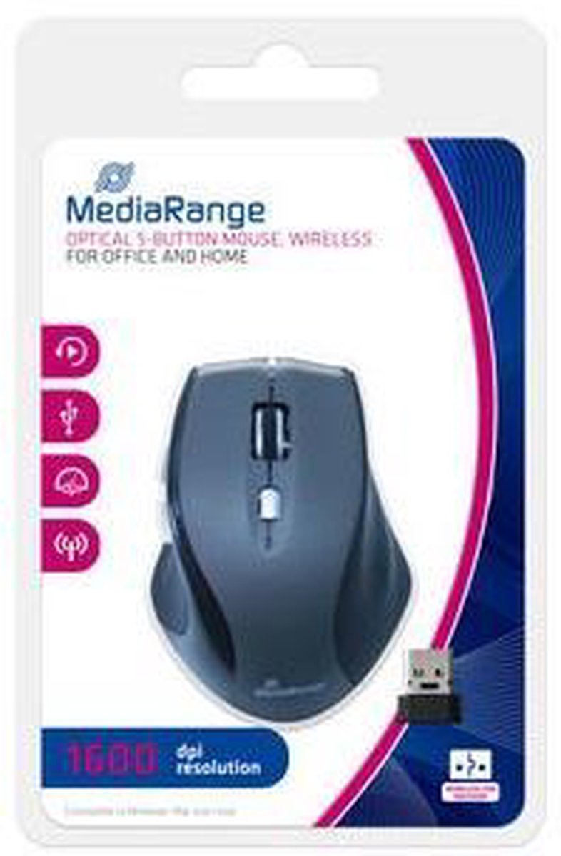 MediaRange MROS203 muis RF Draadloos Optisch 1600 DPI Rechtshandig