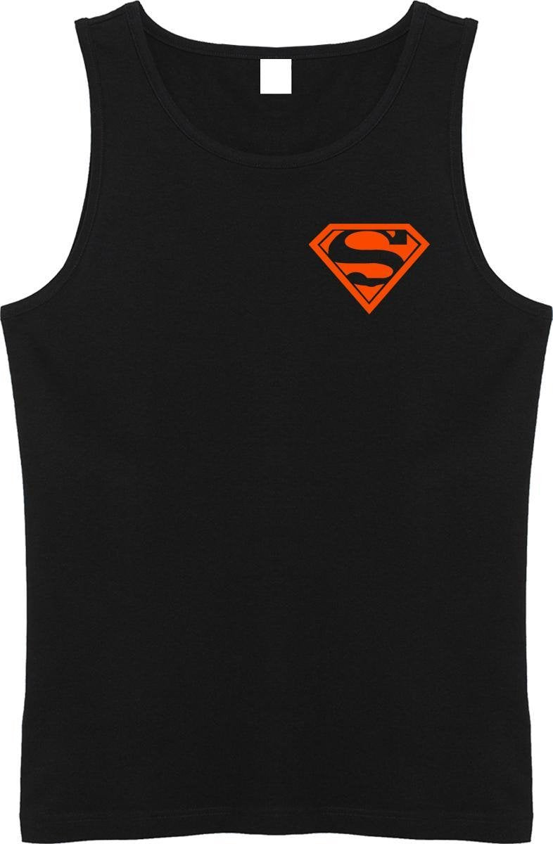 Zwarte Tanktop sportshirt Size XXL met Oranje logo “ Superman”