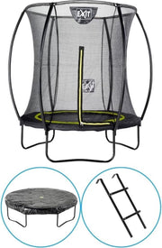 EXIT Toys - Trampoline Met Veiligheidsnet - Op Poten - Silhouette - Rond - ø183cm - Zwart - Inclusief Ladder en Afdekhoes