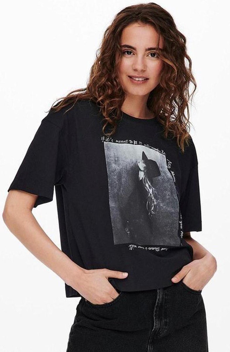 Jdyfiona Life S/s Print Top Jrs 15226525 Black/woman_side